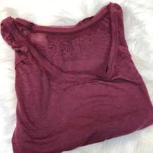 Free People Oversized Distressed Tee